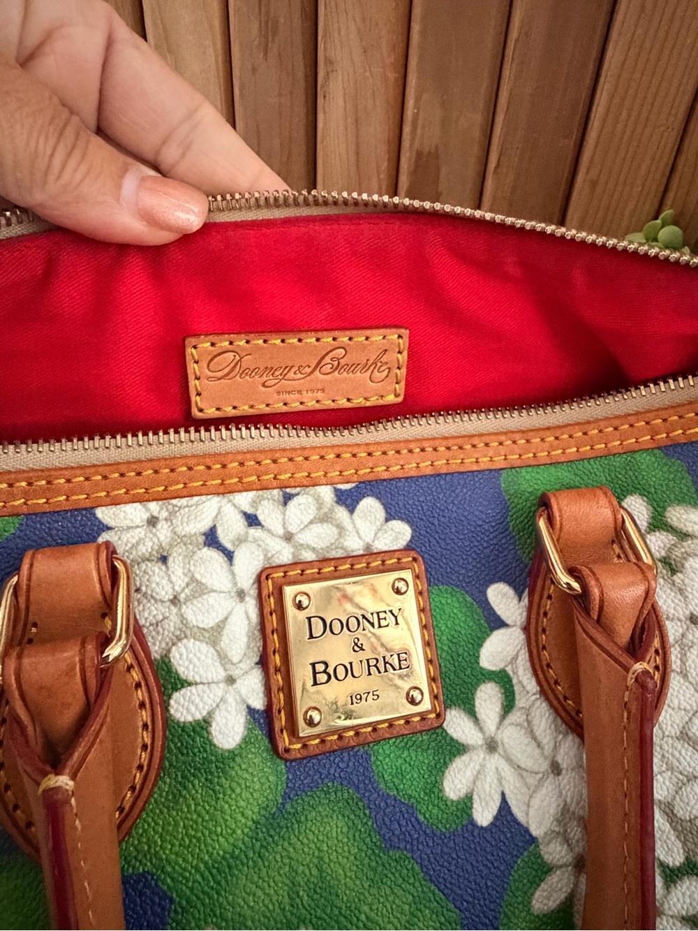 Dooney & Bourke Hydrangea Coated Satchel Crossbody Bag, Collector’s Design - Picture 6 of 14